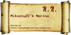 Mikustyák Nerina névjegykártya